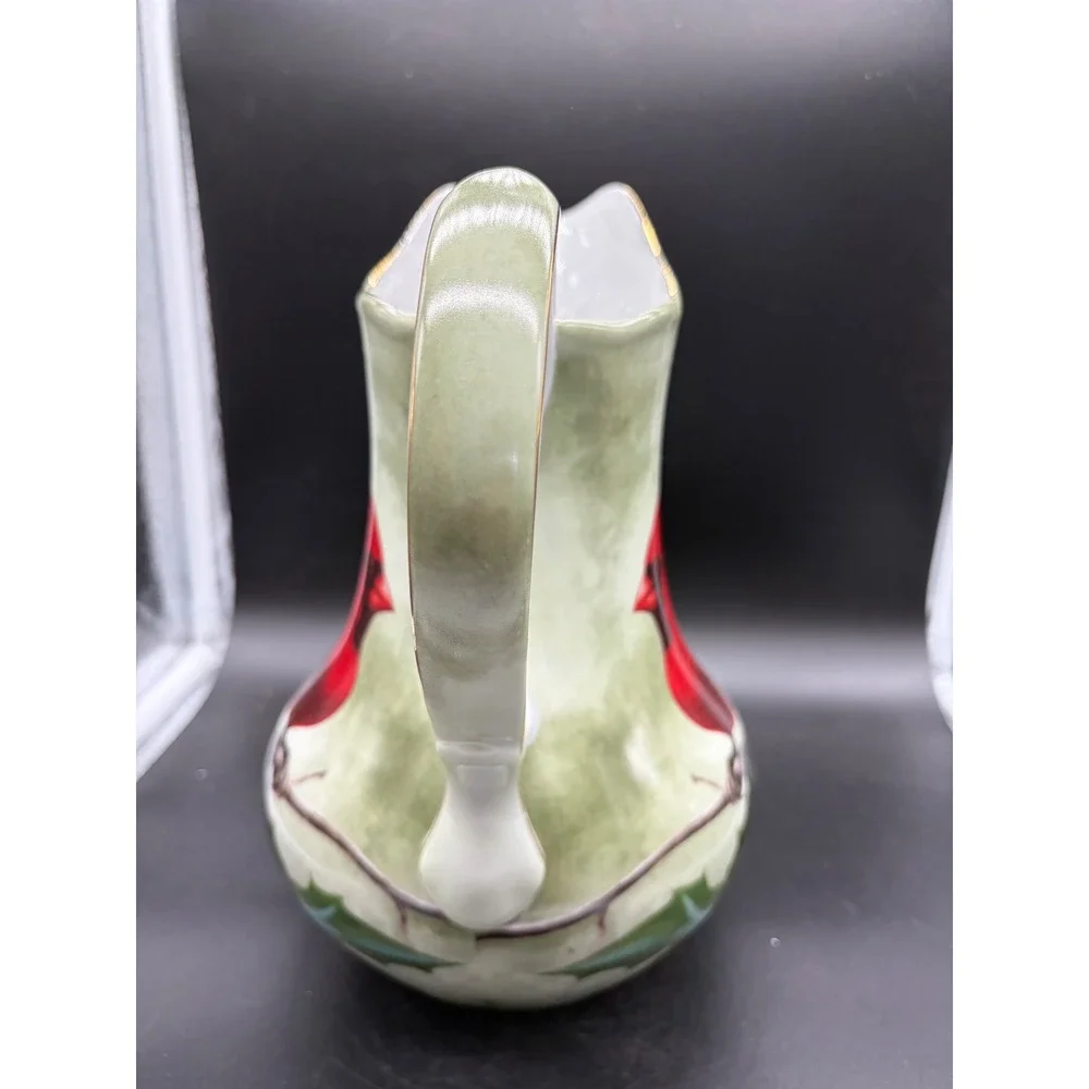 Hautman‎ Brothers Cardinal & Holly Christmas Porcelain Pitcher